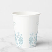 65thバースデーパーティーブルーホワイトスノーフレークカスタム 紙コップ (右)