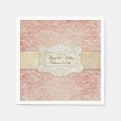 65thバースデーパーティーヴィンテージフランスのリージェンシーレース スタンダードカクテルナプキン (正面)