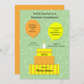 65thバースデーパーティー招待おもしろい65thケーキ 招待状 (正面/裏面)