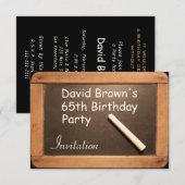 65th素朴バースデーパーティーお祝い招待状 招待状 (正面/裏面)