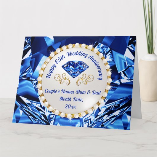 65th結婚アニバーサリーカードmum andパパ、 カード (正面)