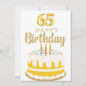 65th誕生日のグリーティングカード 招待状 (正面)