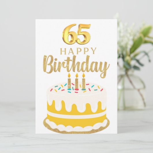 65th誕生日のグリーティングカード 招待状 (スタンド正面)