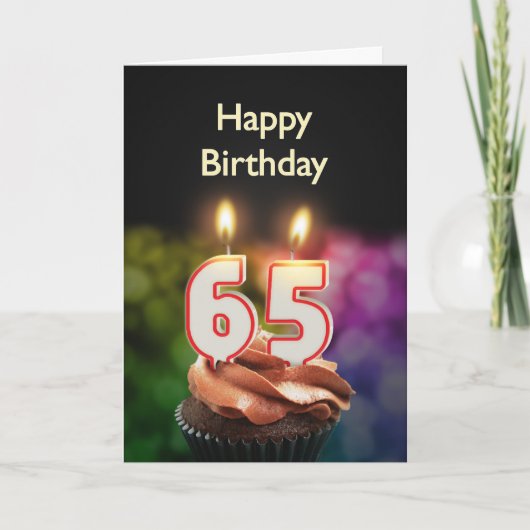 65th誕生日カードとキャンドル カード (正面)