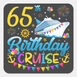 65th誕生日クルーズBデイパーティー スクエアシール