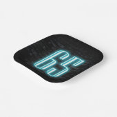 65th誕生日パーティネオンサインオンブリック ペーパープレート (傾斜あり)