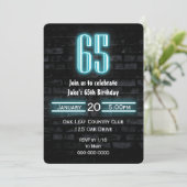 65th誕生日パーティネオンサインオンブリック 招待状 (スタンド正面)