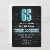 65th誕生日パーティネオンサインオンブリック 招待状 (正面)