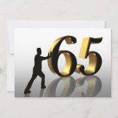 65th誕生日パーティーの招待状"プッシュ65" 招待状 (正面)