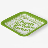 65th誕生日パーティー番号パターングリーンホワイト ペーパープレート (傾斜あり)