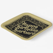 65th誕生日パーティー番号パターンブラック金ゴールド ペーパープレート (傾斜あり)