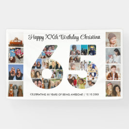 65th誕生日パーティー番号65フォトコラージュ 横断幕