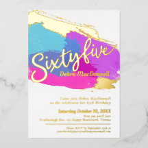 65th誕生日パーティー金ゴールド写真明るい抽象芸術アート