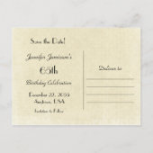 65th誕生日パーティー電話はがきを保存する 案内ポストカード (裏面)