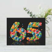 65th誕生日パーティー、泡とボール 招待状 (スタンド正面)