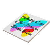 65th誕生日レインバタフライデザイン タイル (側面)