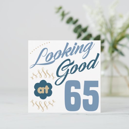 65th誕生日良い カード (スタンド正面)