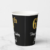 65th誕生日-エレガント豪華なフェイク金ゴールドルック# 紙コップ (右)