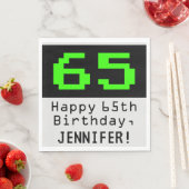 65th誕生日- Nerdy / オタク系のスタイル「65」と名前 スタンダードランチョンナプキン (インサイチュ)