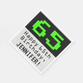 65th誕生日- Nerdy / オタク系のスタイル「65」と名前 スタンダードランチョンナプキン (角)