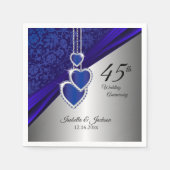 65th / 45thサファイア記念日デザイン スタンダードカクテルナプキン (正面)