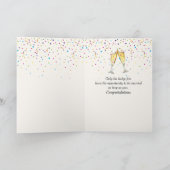 65th Anniversary Party Wine Bottle and Two Glasses カード (内部)