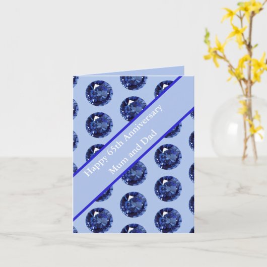 65th Anniversary Sapphire編集可能 カード (黄色い花)