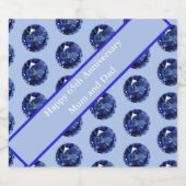 65th Anniversary Sapphire編集可能 スパークリングワインラベル (シングルラベル)