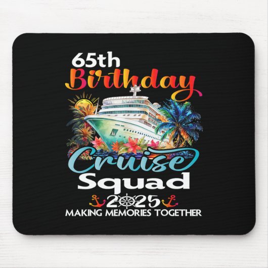 65th Birthday Cruise Squad Friends Family Vacation マウスパッド (正面)