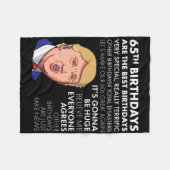 65th Birthday Gift Funny Trump Quote Shirt For Men フリースブランケット (正面(横))