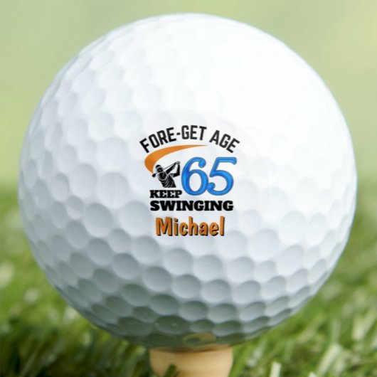 65th Birthday Golf Balls 65 Years Funny Gift Blue ゴルフボール