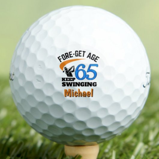 65th Birthday Golf Balls Funny Gift Blue - 12 Pack ゴルフボール