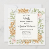 65th Birthday Invitation in Elegant Autumn Colors 招待状 (正面)