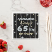 65th Birthday Partyお名前の追加 スタンダードカクテルナプキン (インサイチュ)