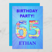 65th Birthday Partyへの招待の追加 招待状 (正面/裏面)