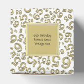 65th Birthday Party金ゴールド/ホワイトナンバーパターン フェイバーボックス (上部)