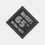 65th Birthday Party:アールデコスタイル+名前をカスタムする スタンダードランチョンナプキン (角)