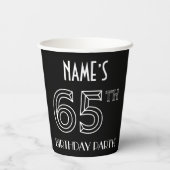 65th Birthday Party:アールデコスタイル+名前をカスタムする 紙コップ (裏面)