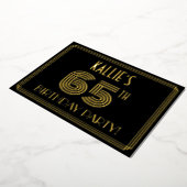 65th Birthday Party —アールデコスタイル「65」 +名前 箔招待状 (回転した状態)