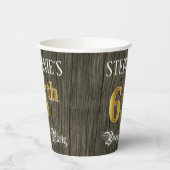 65th Birthday Party — フェイク金ゴールド&ウッドフェイク・ルックス 紙コップ (左)