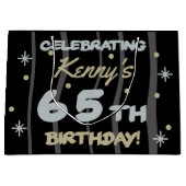 65th Birthday Party Add Your Name ラージペーパーバッグ (正面)
