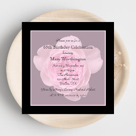 65th Birthday Party Invitation Rose for 65th 招待状