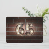 65th Birthday Party-marquee lights on brick 招待状 (スタンド正面)