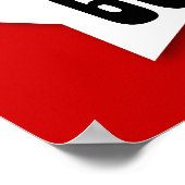 65th Birthday Red Black White Stars Banner V65S ポスター (角)