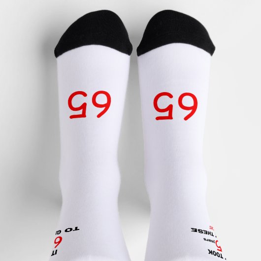 65th Birthday Socks Men Funny ソックス (上部)