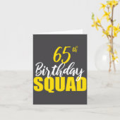 65th Happy Birthday Squad Party Bday Family Group  カード (黄色い花)