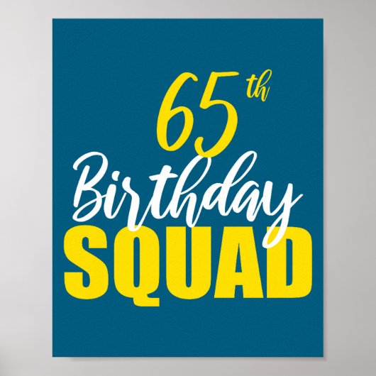 65th Happy Birthday Squad Party Bday Family Group  ポスター (正面)