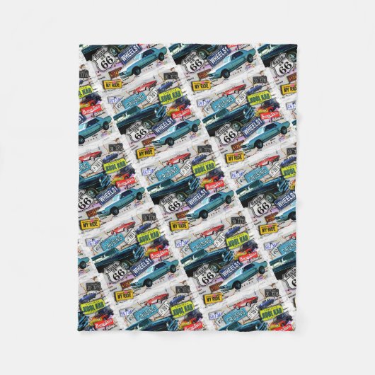 66のヴィンテージ車、遠征を導いて下さい フリースブランケット (正面)