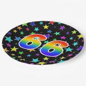 66イベントはっきりした:,おもしろい, カラフル Rainbow 66 ペーパープレート (アングル)