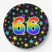 66イベントはっきりした:,おもしろい, カラフル Rainbow 66 ペーパープレート (正面)